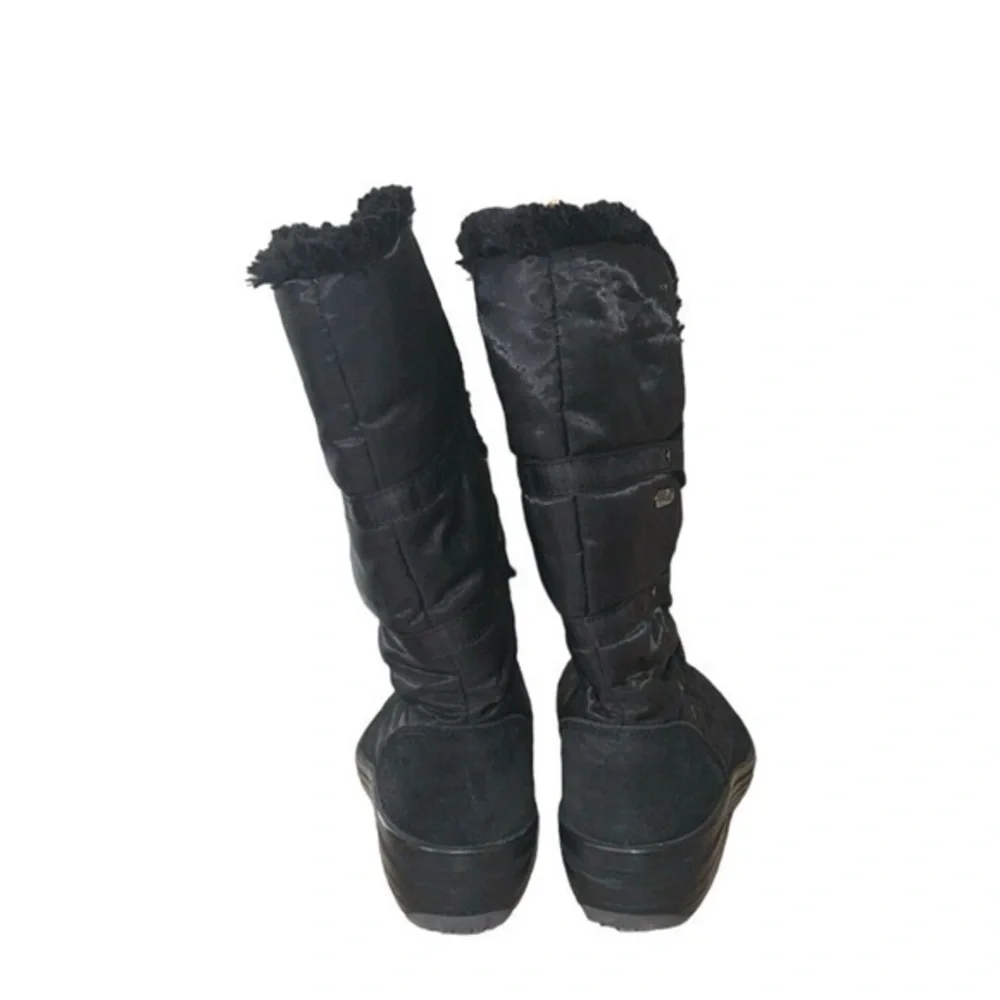 Pajar Celine Black Faux Fur Lace Up Winter Boots‎ Size 11